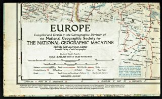 ⫸ 1957 - 6 June Vintage Map Of Europe – National Geographic A1