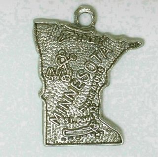 Vintage Minnesota State Map Sterling Silver Bracelet Charm Minneapolis St Paul,