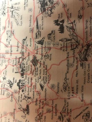 Vintage COORS BEER Colorful Colorado Map Paper Placemats RECYCLE VERY RARE 4