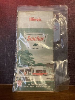 1962 Sinclair Illinois Vintage Road Map