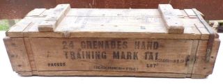 1941 Vintage Wwii U.  S.  Military Wooden Practice Hand Grenade Crate Box