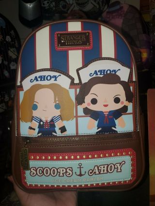 Sdcc 2019 Loungefly Stranger Things Scoops Ahoy Back Pack Comic Con Rare