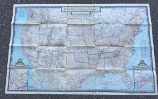 Vintage 1946 National Geographic Historical Map Of The United States