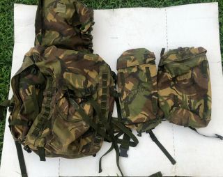 British Army Military Short Dpm 30 Rucksack Backpack Bergen 90 L,  2x Side Pouch