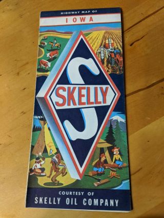 Vintage 1967 Skelly Oil Company Gas Station Iowa Road Map Diversified