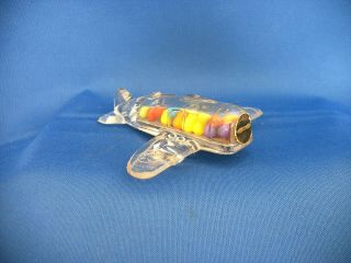 Vintage Clear Glass Toy Ww Ii Airplane U.  S.  Army Bomber Candy Container 1944