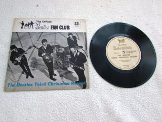 The Beatles 7 " The Third Christmas Fan Club Flexi Orig Uk 1965 Ex 1 - Sided
