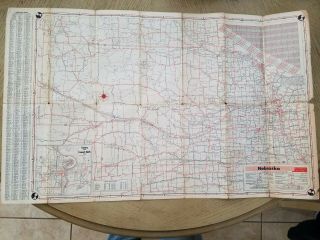 VINTAGE 1958 Champlin Oil Gas Kansas Nebraska State Highway Road Map Omaha NE KS 4
