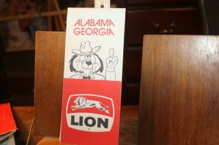Vintage Lion Travel Map Alabama Georgia 1972