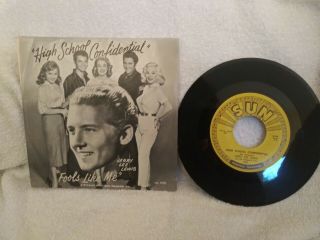 Jerry Lee Lewis 45rpm High School Confidential/fools Like Me Sun Records