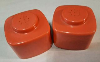 Orange Vintage Plastic Salt & Pepper Shakers Brookpark