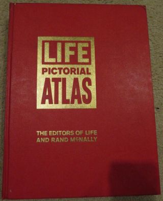 Vintage Life Pictorial Atlas Of The World 1961 Hardcover Color World Maps & Pics