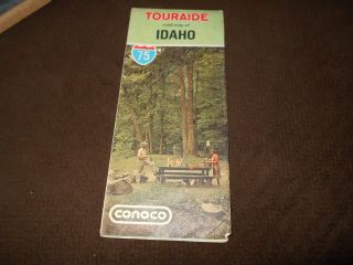 Vintage 1976 Conoco Oil Gas Idaho State Highway Road Map Touraide Pocatello Id