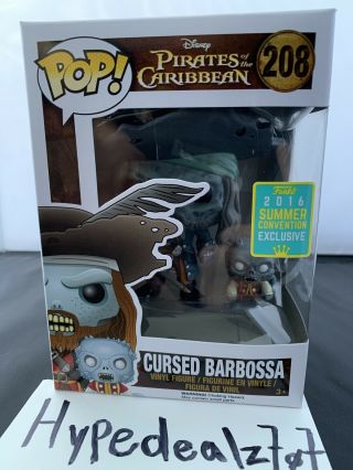 Funko Pop 208 Disney Cursed Barbossa 2016 San Diego Comic Con Sdcc Exclusive