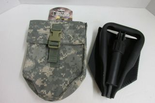 Us Military Trifold Folding Shovel Etool W/ Tactical Assault Gear Acu Cover