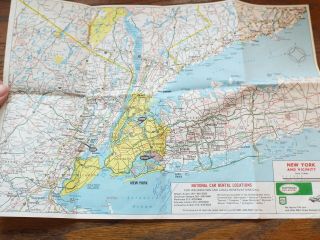 Vintage 1975 Map Of York City/manhattan National Car Rental