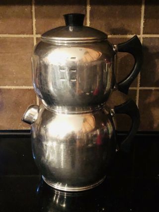Vintage West Bend Aluminum Quick Drip Coffee Maker Pot 18 Cup Stove Top/camping