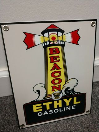 Beacon Ethyl Gas Motor Oil Gasoline Sign