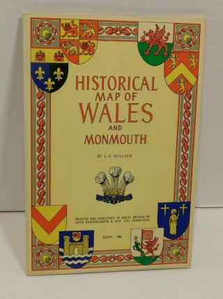 Vintage 1971 Historical Map Of England And Wales By Bartholomew & Sons,  Scotland