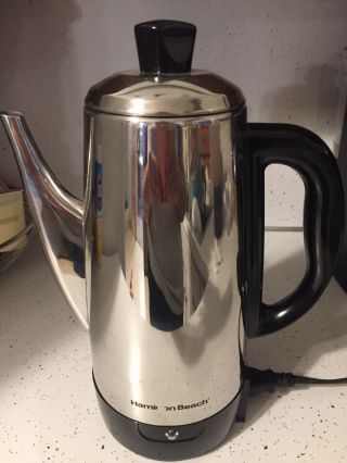 Hamilton Beach 4 - 12 - Cup Electric Percolator Coffee Pot 40616 Stainless Steel Euc