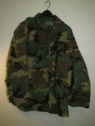 Us Army Military Bdu Field Jacket Coat Woodland Camouflage Large Long