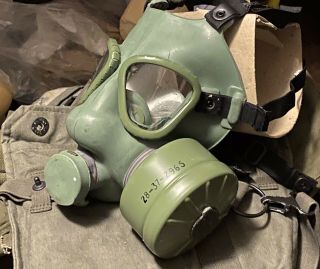 Yugoslavian / Serbian M - 1 Gas Mask Set,  W/ Carry Bag And 60mm Filter