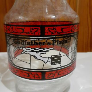 Godfather ' s Pizza Coca Cola Vintage Glass Carafe - 48 oz - Stained Glass Design 3