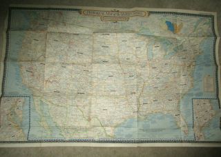 Large Vintage National Geographic Wall Map Historical Map Of United States
