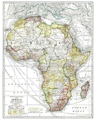Vintage National Geographic Map Of Africa 8x10 Print 28012007979