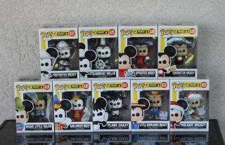 9 Nrfb Funko Pop Disney Mickey Mouse 90 Years Little Whirlwind Steamboat Willie
