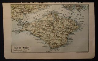 Vintage Map: The Isle Of Wight By John Bartholomew,  1923,  Colour
