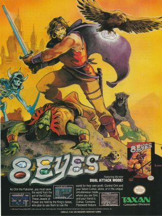 8 Eyes 1990 Nintendo Nes | Vintage Video Game Print Ad Poster