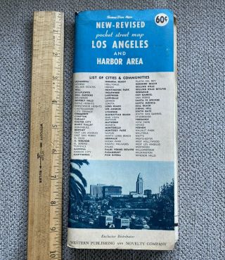 Vintage Street Map Of Los Angeles And Harbor Area,  1962 Thomas Bros.