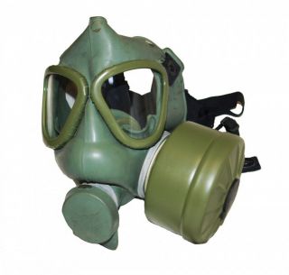 Yugoslavian / Serbian M - 1 Gas Mask Set W/ Chemical Hood Poncho & Carry Bag.
