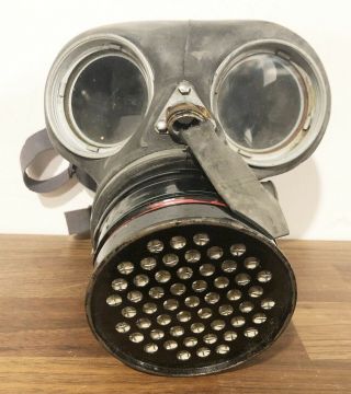 Ww Ii Ww2 Rubber Gas Mask Brf/b British 7/42 No.  4 Iii