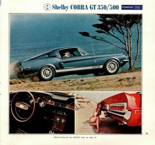 1968 Carroll Shelby Cobra Gt 500 Ford Sports Car 1968 Vintage Print Ad