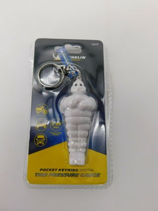 Michelin Man Pocket Keyring Digital Tire Pressure Gauge Nip Advertisements