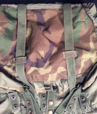 U.  S.  Military Med Alice Pack Od Green Camo Lid,  Shoulder Straps,  Knife