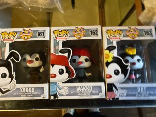 Funko Pop Animaniacs Set Of 3 Yakko 161,  Wakko 162 & Dot 163 Complete Wb