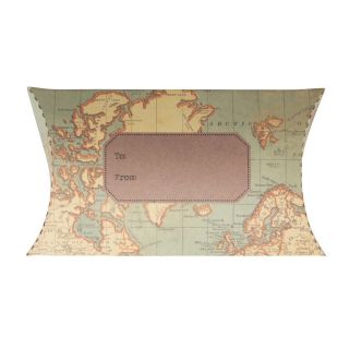 Map Gift Box,  Small Present Box,  Card Map Print,  Vintage Map Pillow Gift Box