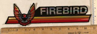 Vintage 1970s Pontiac Firebird Logo Decal Bumper Sticker Prism Prismatic 10”x3”