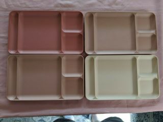 Vintage Tupperware 1585 Divided Lunch/dinner Trays - Set Of 4