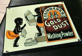 Fairbanks Gold Dust Powder Soap Sign.  Detergent,  Laundry