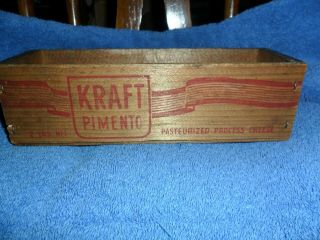 Vintage Kraft Pimento Wood Cheese Box 2 Lbs.