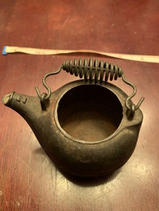 Pre Griswold Erie Cast Iron Toy Kettle Size 2