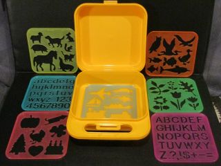Tupperware Tuppertoys Stencils Case Animals Vehicles Alphabet