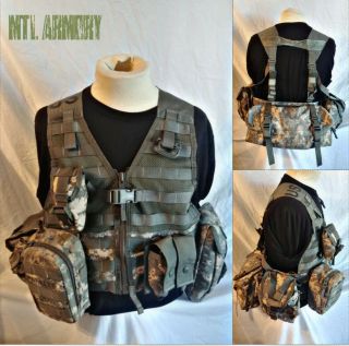 Us Acu Flv Tactical Molle Vest With Pouches