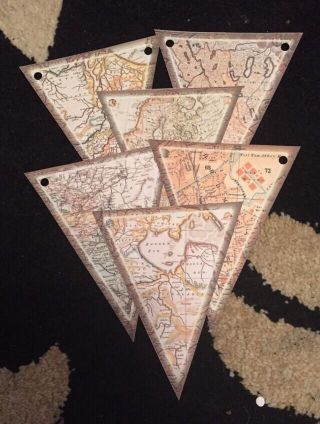 Vintage Map Wedding Party Paper Bunting Party Decoration