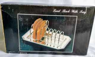 Silverplated Toast Rack With Tray