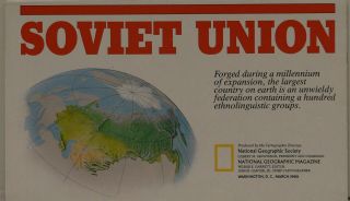 Vintage 1990 National Geographic Map Of The Soviet Union